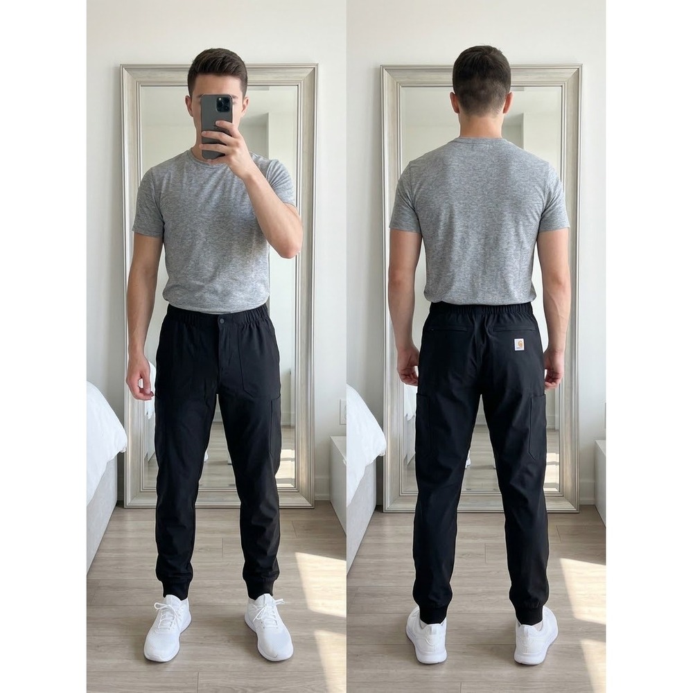 Carhartt Force Cross-Flex Men's Small Black Cargo Jogger Scrub Pants C56310